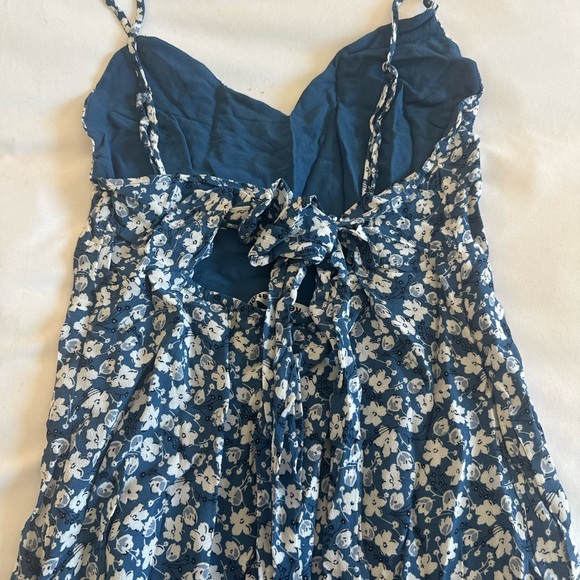 Reformation Nella Blue White Floral Spaghetti Strap Midi Dress - Picture 6 of 8